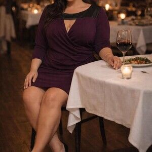 Torrid Plum Purple‎ Wrap Front Top 78 Fb